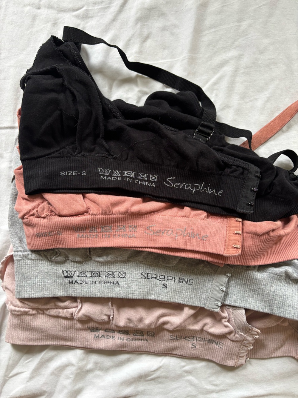 Seraphine Gray, Pink, Coral and Black Nursing Bra - Soft Support